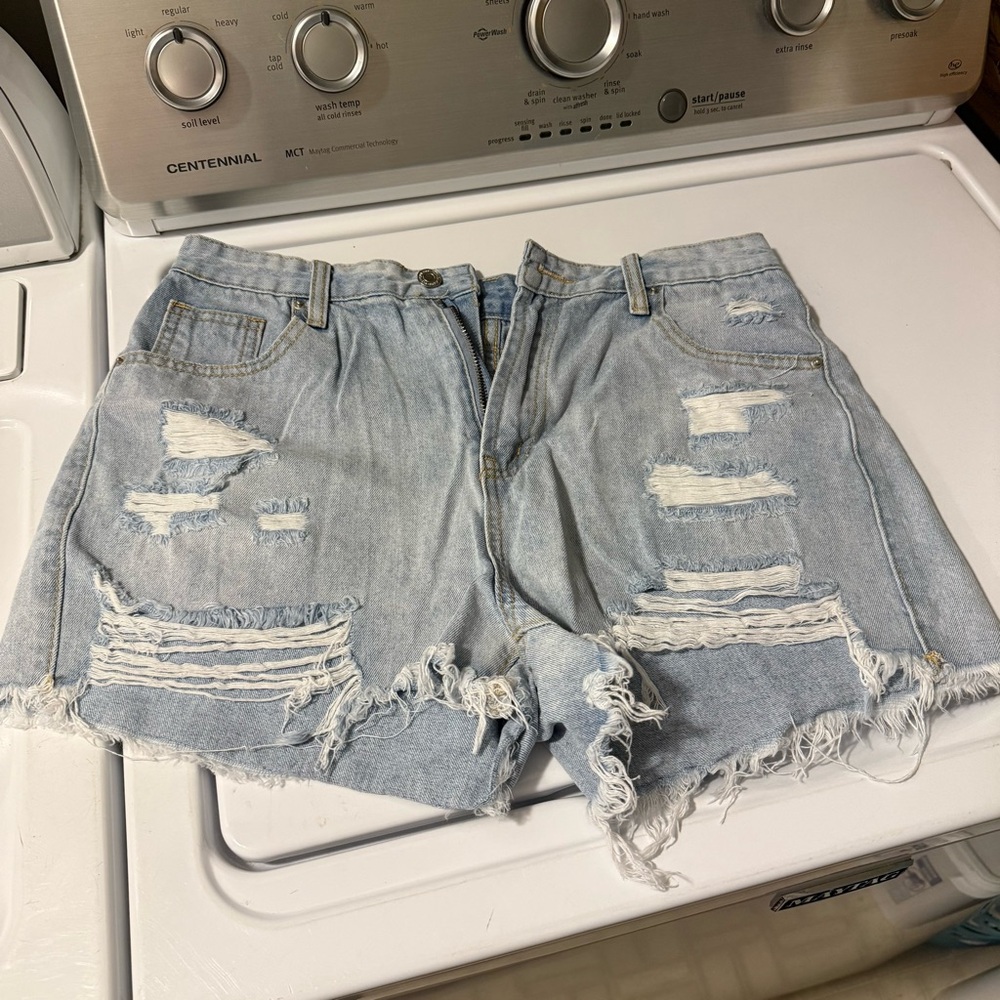 Light Wash Cutoff Shorts